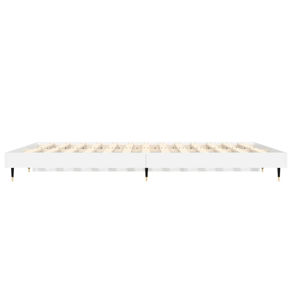Bed Frame without Mattress White 135x190 cm Double Engineered Wood