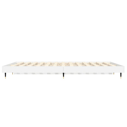 Bed Frame without Mattress White 135x190 cm Double Engineered Wood