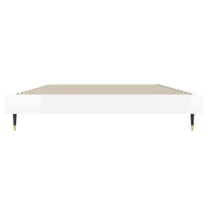 Bed Frame without Mattress High Gloss White 90x190 cm Single