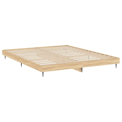 Bed Frame without Mattress Sonoma Oak 200x200 cm Engineered Wood