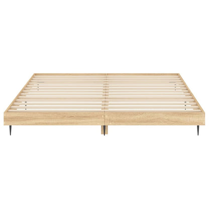 Bed Frame without Mattress Sonoma Oak 200x200 cm Engineered Wood