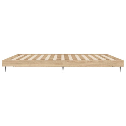 Bed Frame without Mattress Sonoma Oak 200x200 cm Engineered Wood