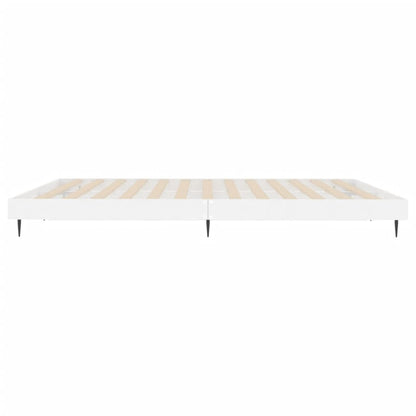 Bed Frame without Mattress High Gloss White 180x200 cm Super King