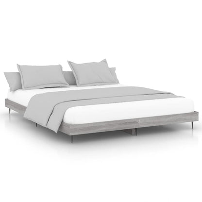 Bed Frame without Mattress Grey Sonoma 140x200 cm Engineered Wood