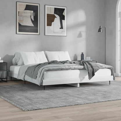 Bed Frame without Mattress High Gloss White 120x200 cm