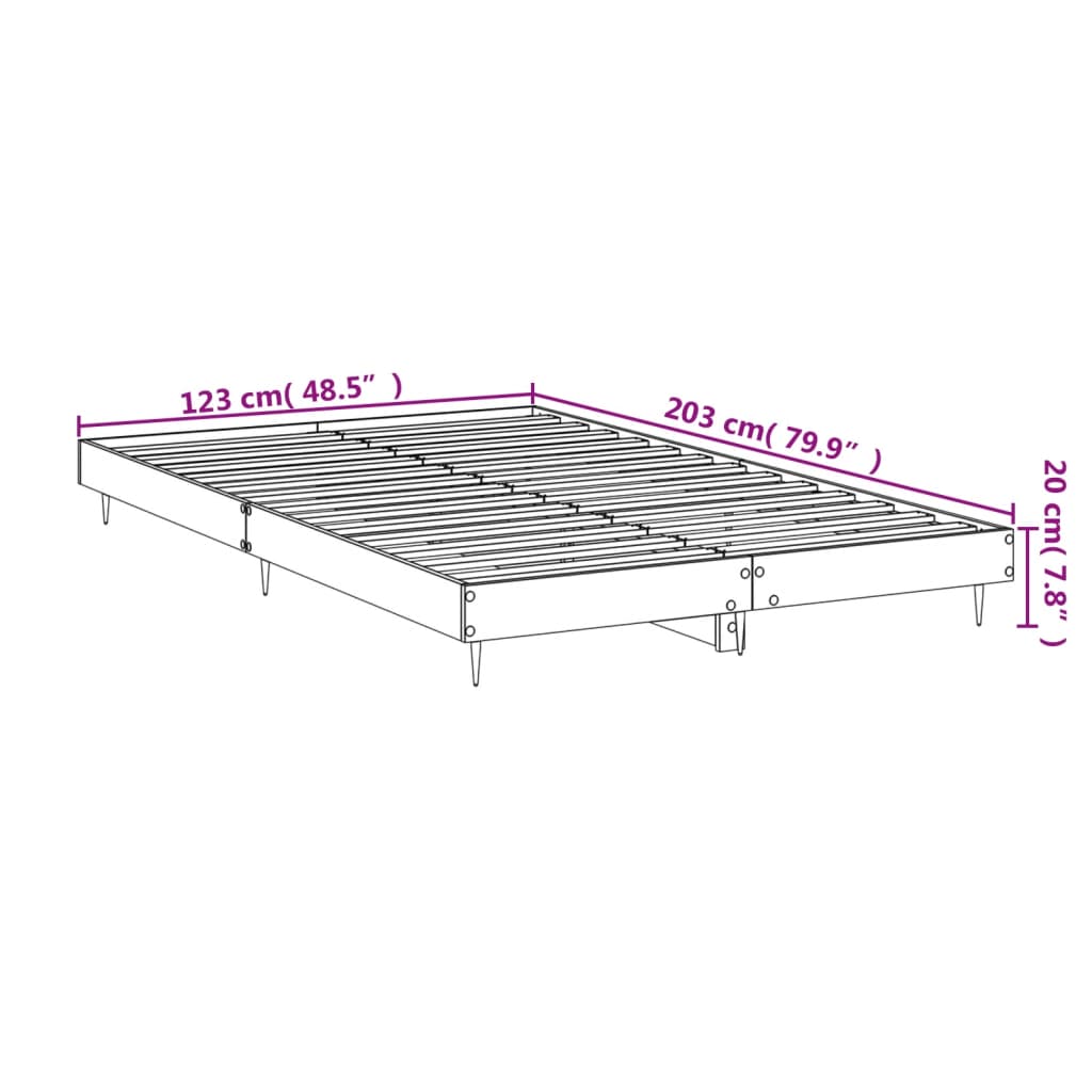 Bed Frame without Mattress Grey Sonoma 120x200 cm Engineered Wood