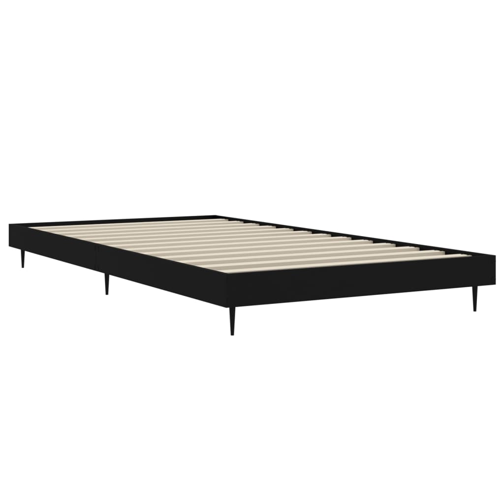 Bed Frame without Mattress Black 90x200 cm Engineered Wood