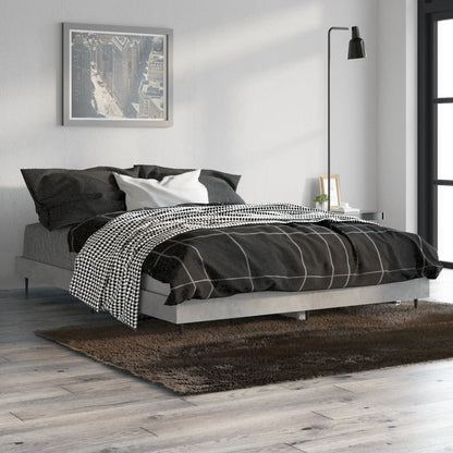 Bed Frame without Mattress Concrete Grey 140x190 cm