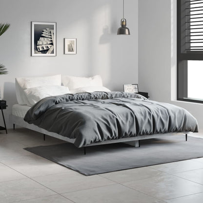 Bed Frame without Mattress Concrete Grey 140x190 cm
