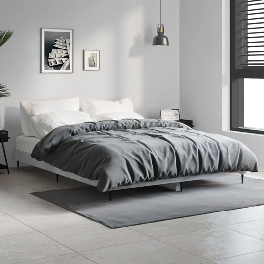 Bed Frame without Mattress Concrete Grey 140x190 cm