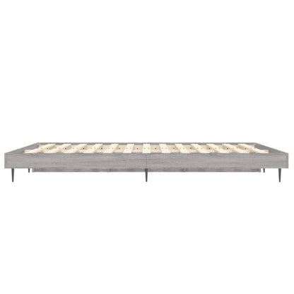 Bed Frame without Mattress Grey Sonoma 135x190 cm Double Engineered Wood