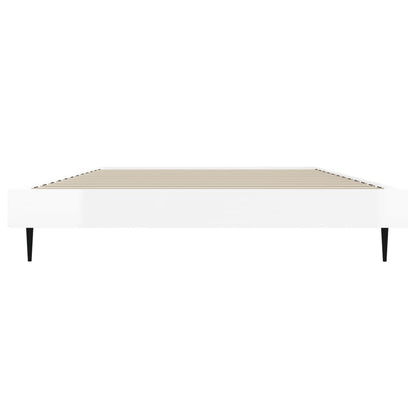 Bed Frame without Mattress High Gloss White 90x190 cm Single