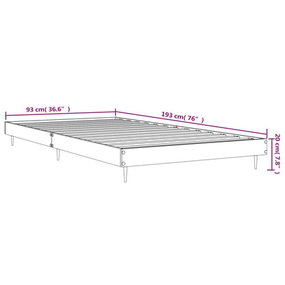 Bed Frame without Mattress High Gloss White 90x190 cm Single