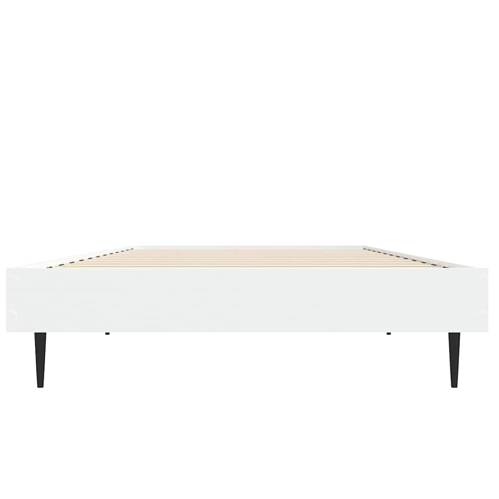 Bed Frame without Mattress White 75x190 cm Small Single Engineered Wood