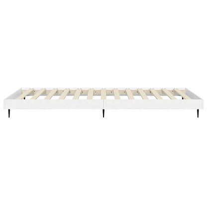 Bed Frame without Mattress White 75x190 cm Small Single Engineered Wood