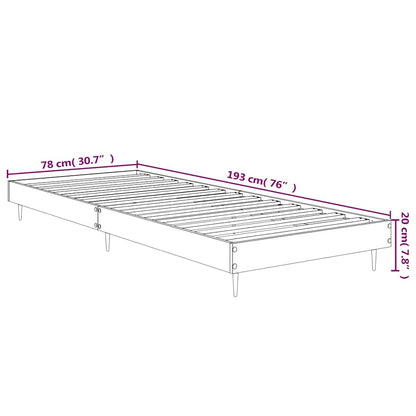 Bed Frame without Mattress White 75x190 cm Small Single Engineered Wood