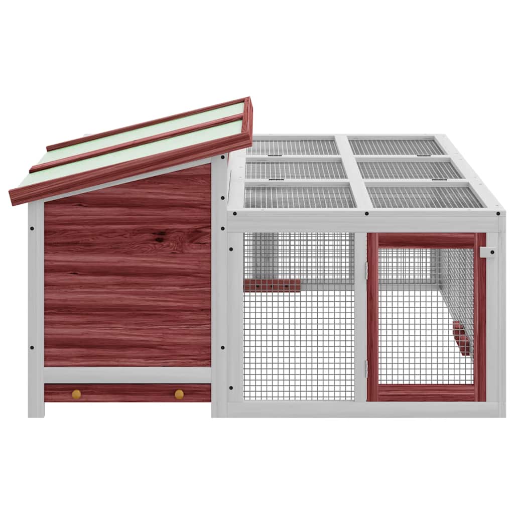 Rabbit Hutch Mocha 144x123x67.5 cm Solid Wood Pine