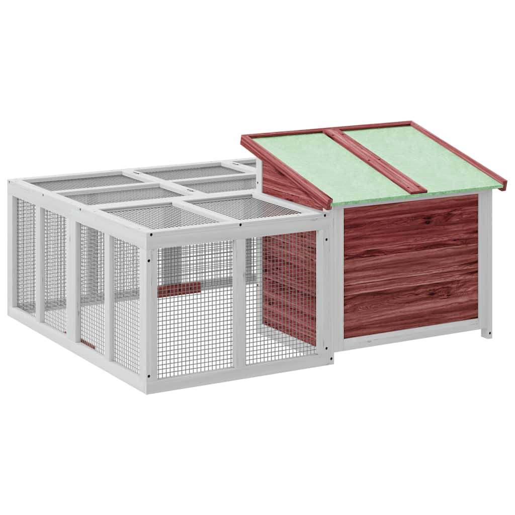 Rabbit Hutch Mocha 144x123x67.5 cm Solid Wood Pine