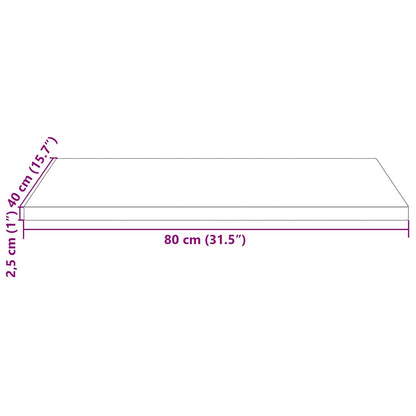 Table Top 80x40x2.5 cm Solid Wood Pine Rectangular