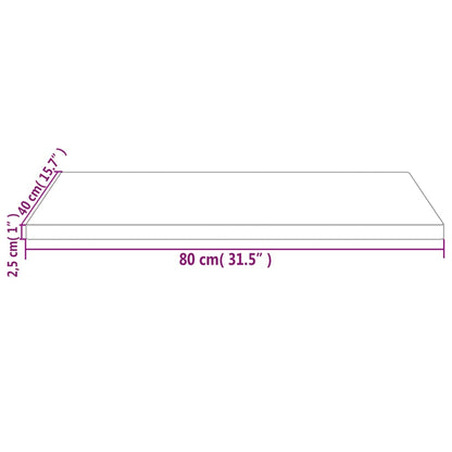 Desk Top White 80x40x2.5 cm Solid Wood Pine