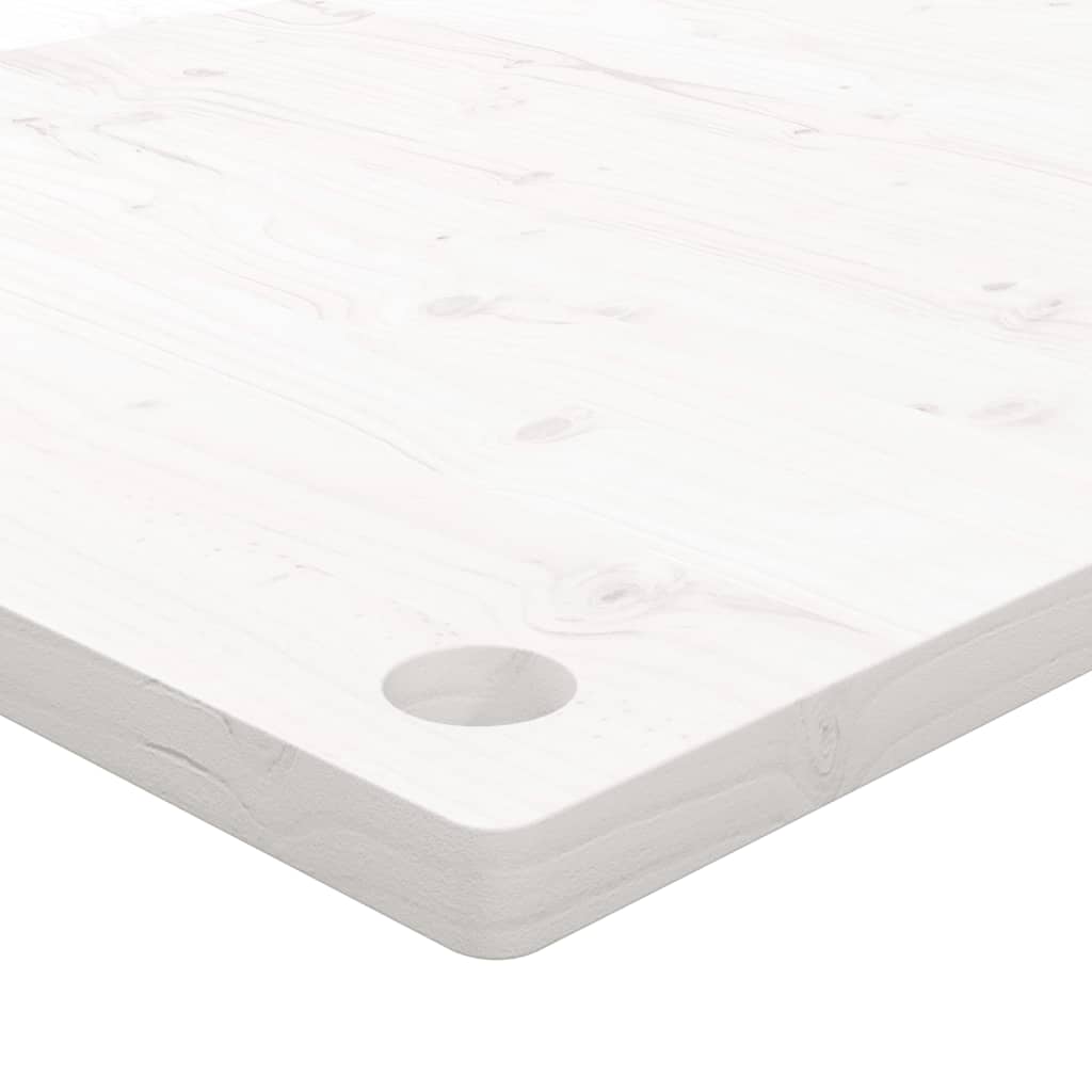 Desk Top White 80x40x2.5 cm Solid Wood Pine