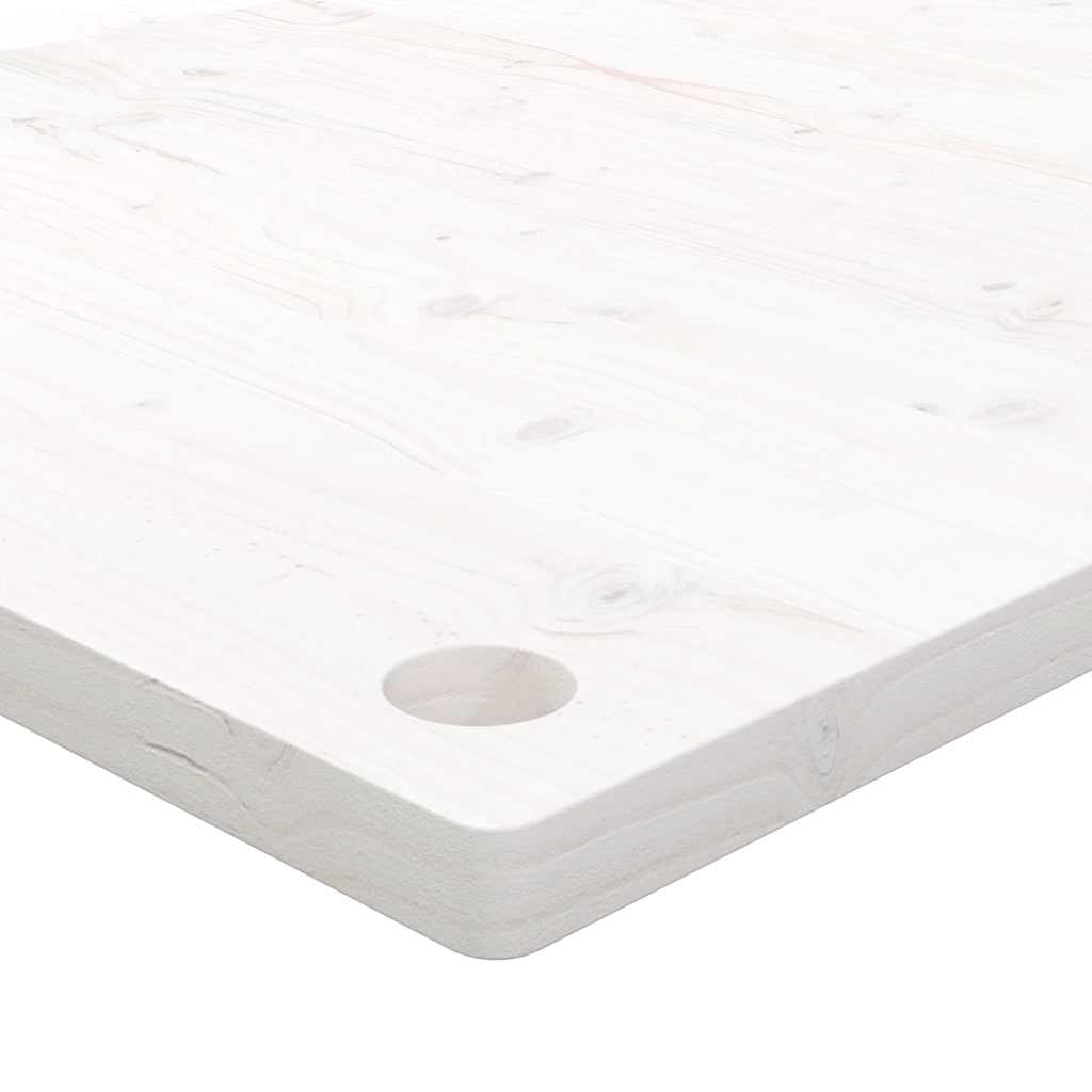 Desk Top White 110x55x2.5 cm Solid Wood Pine