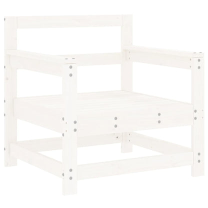 Garden Chairs with Cushions 2 pcs White Solid Wood Pine