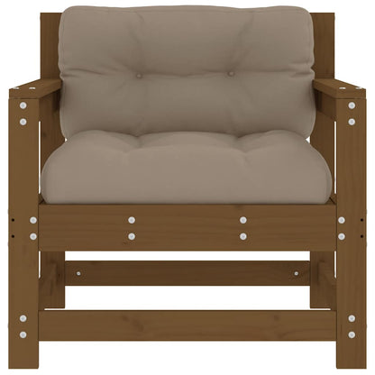 Garden Chairs with Cushions 2 pcs Honey Brown Solid Wood Pine