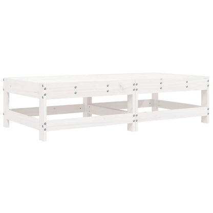 Garden Footstools with Cushions 2pcs White Solid Wood Pine