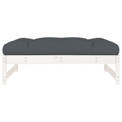 Garden Footstool White 120x80 cm Solid Wood Pine
