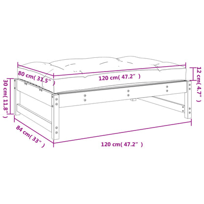 Garden Footstool Honey Brown 120x80 cm Solid Wood Pine