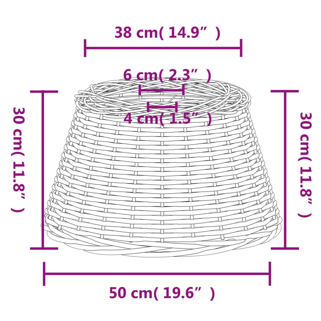 Ceiling Lamp Shade Brown Ø50x30 cm Wicker