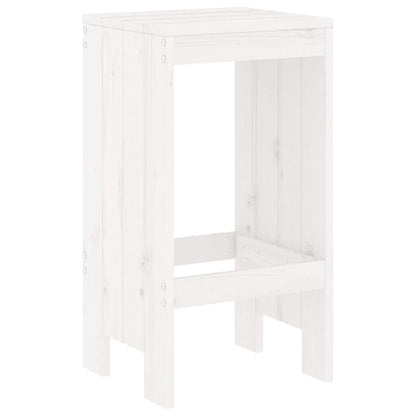 9 Piece Garden Bar Set White Solid Wood Pine