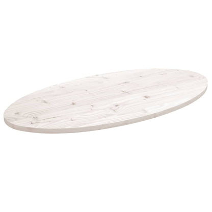 Table Top White 100x50x2.5 cm Solid Wood Pine Oval