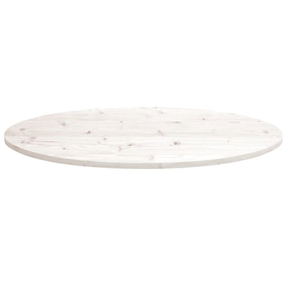 Table Top White 100x50x2.5 cm Solid Wood Pine Oval