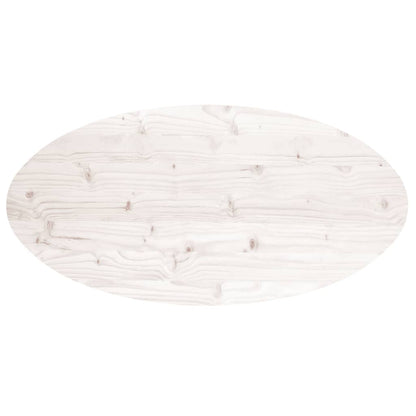Table Top White 100x50x2.5 cm Solid Wood Pine Oval