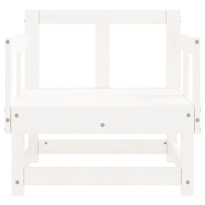 Garden Chairs 2 pcs White Solid Wood Pine