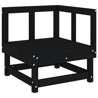 Garden Corner Sofas 2 pcs Black Solid Wood Pine
