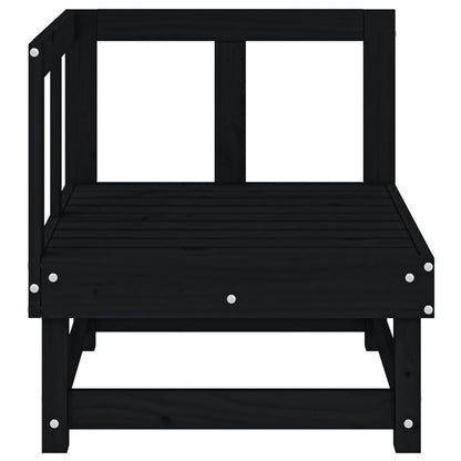 Garden Corner Sofas 2 pcs Black Solid Wood Pine