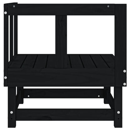Garden Corner Sofas 2 pcs Black Solid Wood Pine