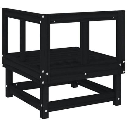 Garden Corner Sofas 2 pcs Black Solid Wood Pine