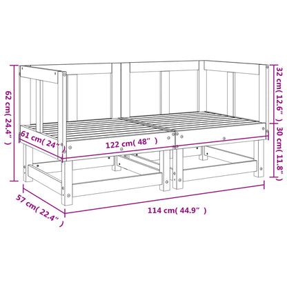 Garden Corner Sofas 2 pcs Black Solid Wood Pine