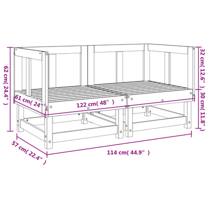 Garden Corner Sofas 2 pcs Solid Wood Douglas