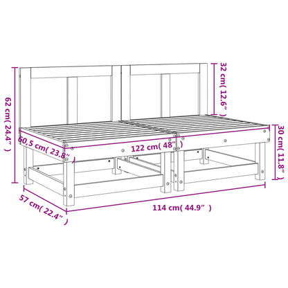 Garden Middle Sofas 2 pcs Impregnated Wood Pine