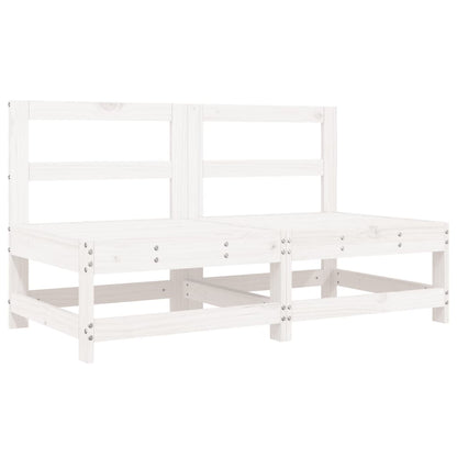 Garden Middle Sofas 2 pcs White Solid Wood Pine
