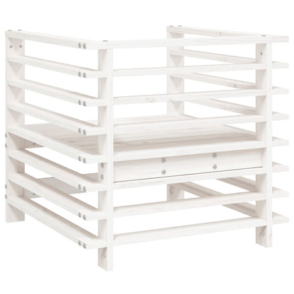 Garden Chairs 2 pcs White Solid Wood Pine