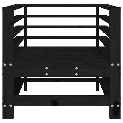 Garden Chairs 2 pcs Black Solid Wood Pine