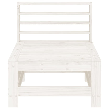 Garden Middle Sofas 2 pcs White Solid Wood Pine