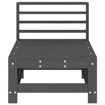 Garden Middle Sofas 2 pcs Grey Solid Wood Pine
