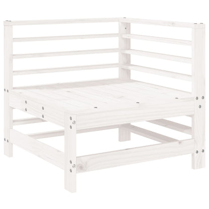 3 Piece Garden Lounge Set White Solid Wood Pine